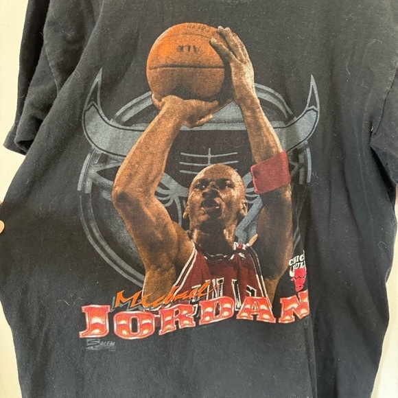 Vintage Salem Michael Jordan T Shirt 90s Graphic Tee Single Stitch Large AS IS - Picture 2 of 8